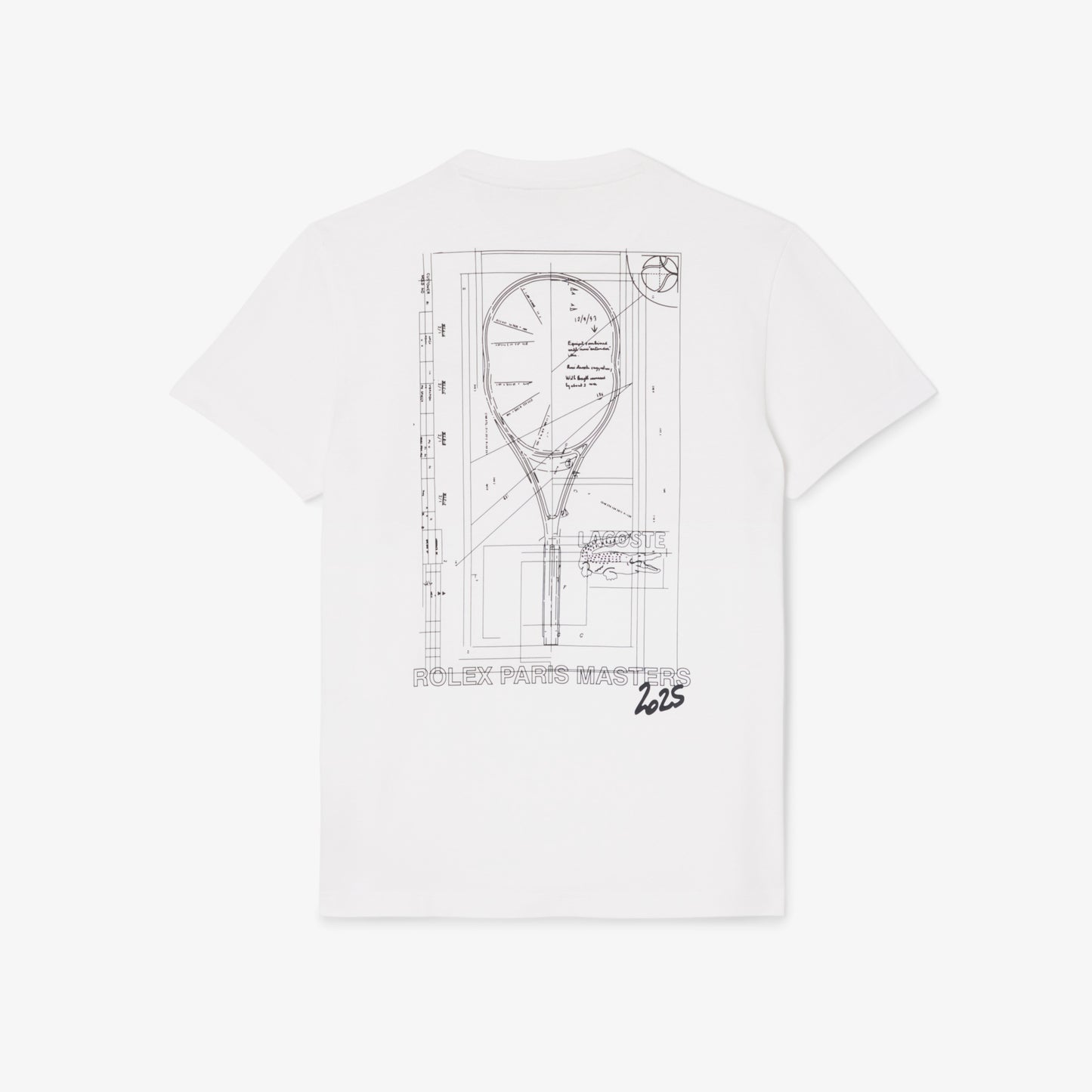 Lacoste X Rolex Paris Unisex Regular Fit Bisiklet Yaka Beyaz T-shirt