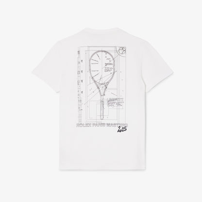 Lacoste X Rolex Paris Unisex Regular Fit Bisiklet Yaka Beyaz T-shirt