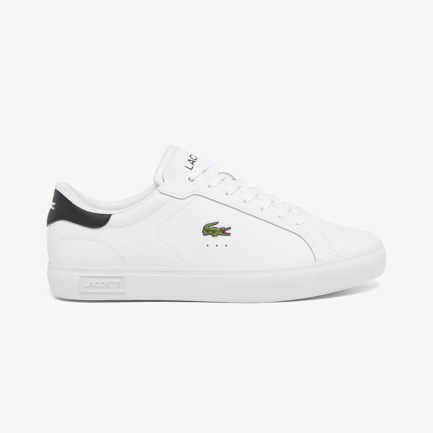Lacoste Powercourt Leather Erkek Siyah Detaylı Beyaz Sneaker
