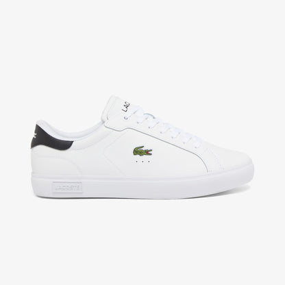 Lacoste Powercourt Leather Erkek Siyah Detaylı Beyaz Sneaker