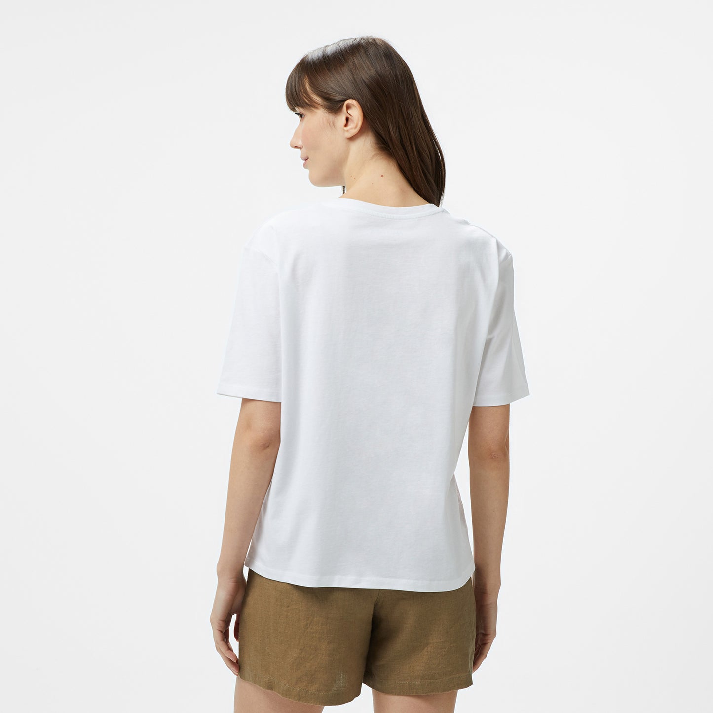 Nautica Kadın Beyaz Regular Fit Nakışlı T-shirt
