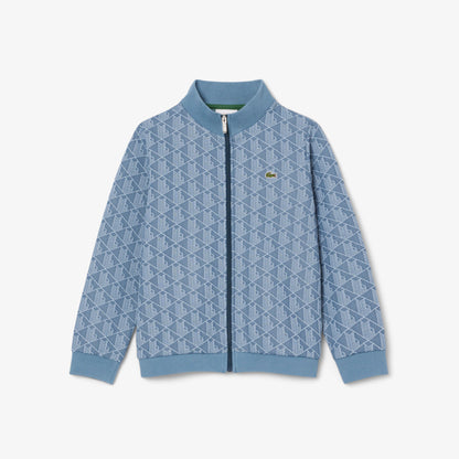 Lacoste Çocuk Fermuarlı Monogram Mavi Sweatshirt