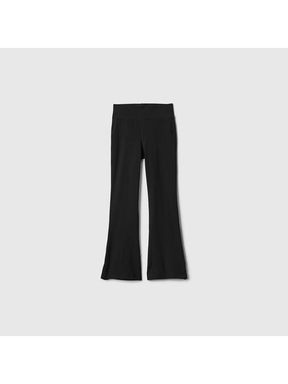 Siyah Streç Jersey Legging Flare Tayt