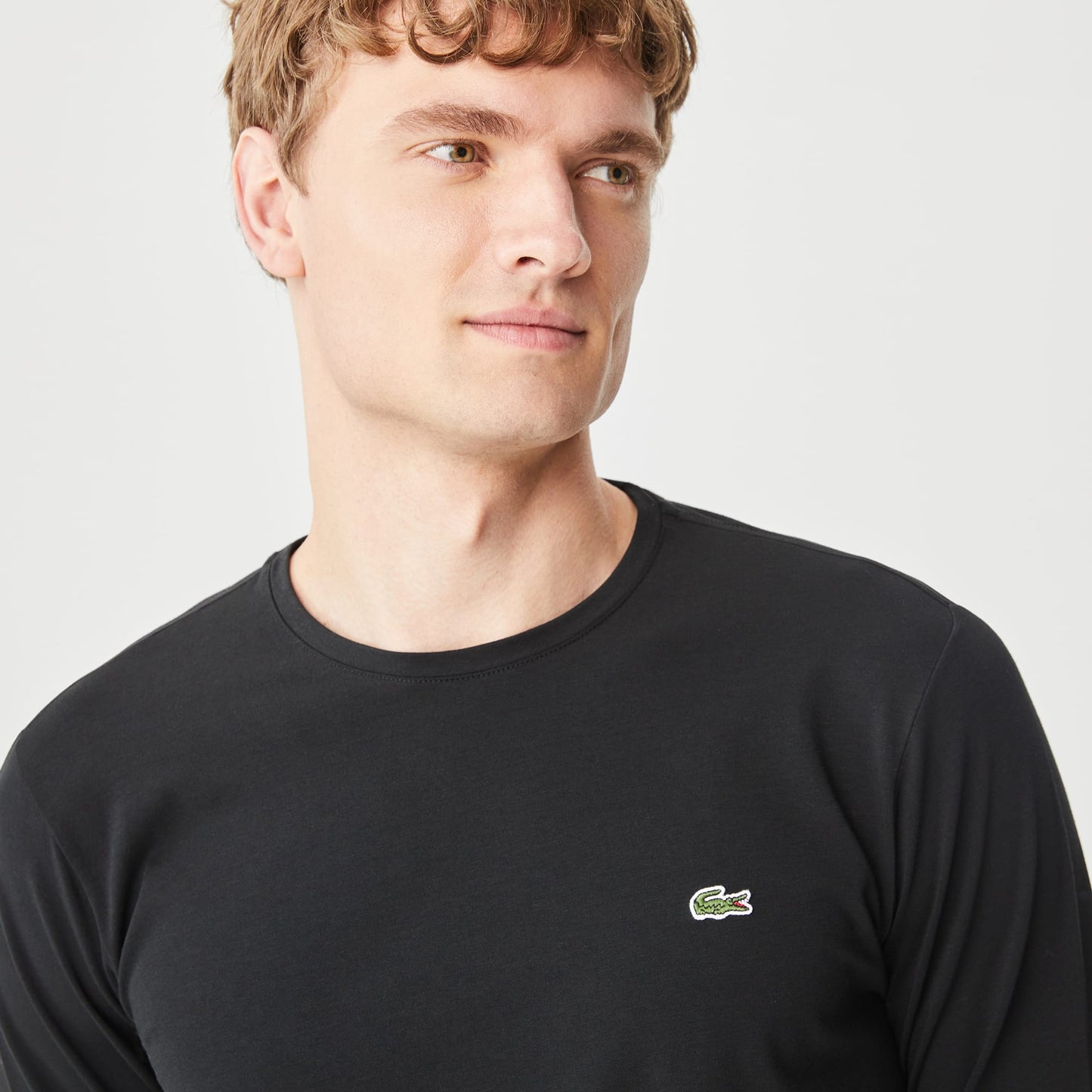 Lacoste Erkek Regular Fit Uzun Kollu Bisiklet Yaka Siyah T-shirt
