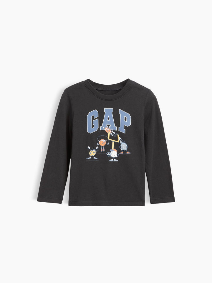 Siyah Grafik Baskılı T-shirt