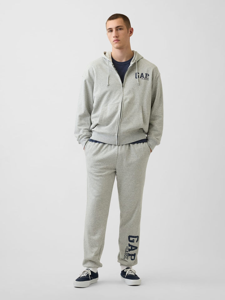 Gri Relaxed Gap Logo Fransız Havlu Kumaş Jogger Eşofman Altı