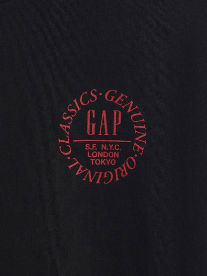 Siyah Relaxed Grafik Logo T-shirt