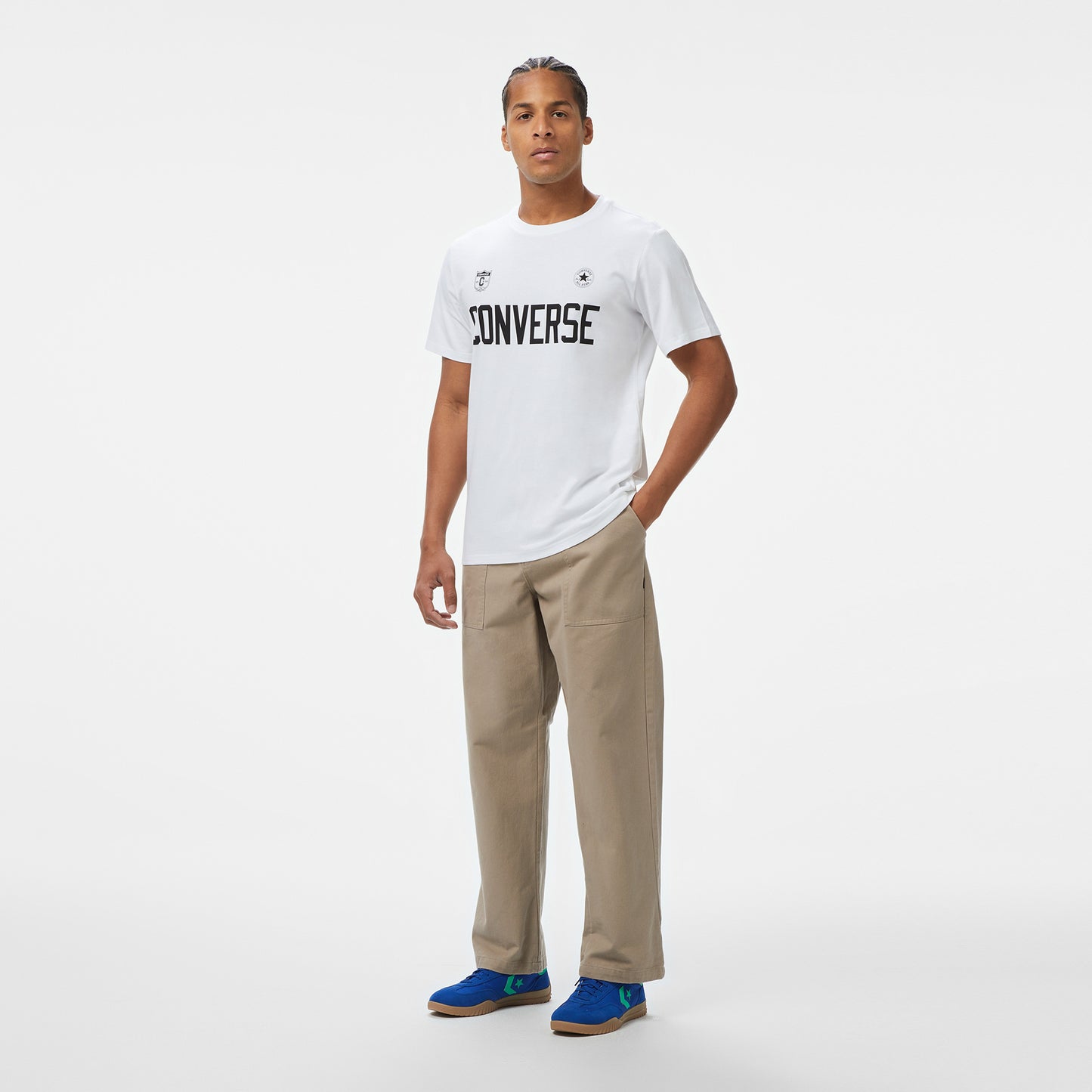Converse Retro Chuck Soccer Erkek Baskılı Beyaz T-shirt