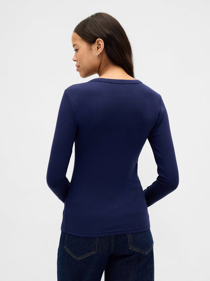Lacivert Modern Shrunken T-shirt