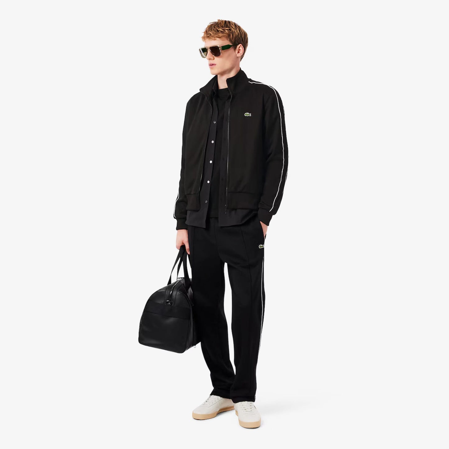 Lacoste Paris Piqué Zip Front Track Erkek Siyah Ceket