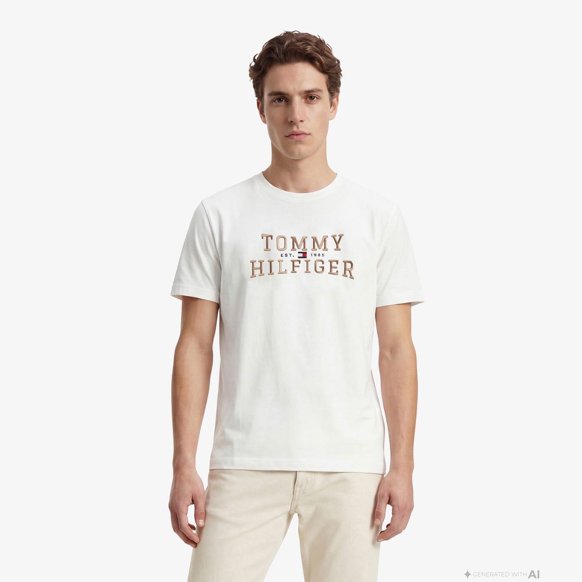 Tommy Hilfiger Brand Love Graphic Erkek Beyaz T-shirt
