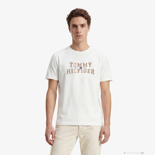 Tommy Hilfiger Brand Love Graphic Erkek Beyaz T-shirt