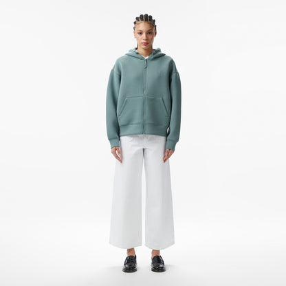 Calvin Klein Scuba Cropped Oversized Kadın Petrol Yeşili Hoodie