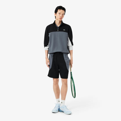 Lacoste Erkek Classic Fit Yarım Fermuarlı Renk Bloklu Gri Sweatshirt