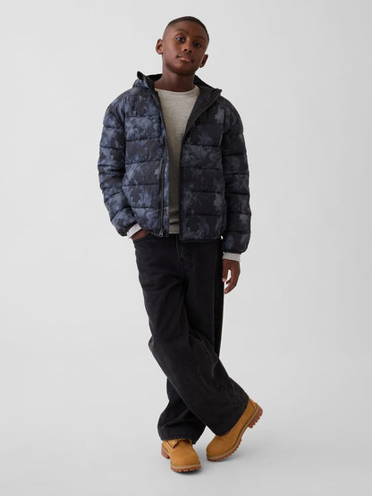 Kamuflaj Recycled Lightweight Puffer Şişme Mont