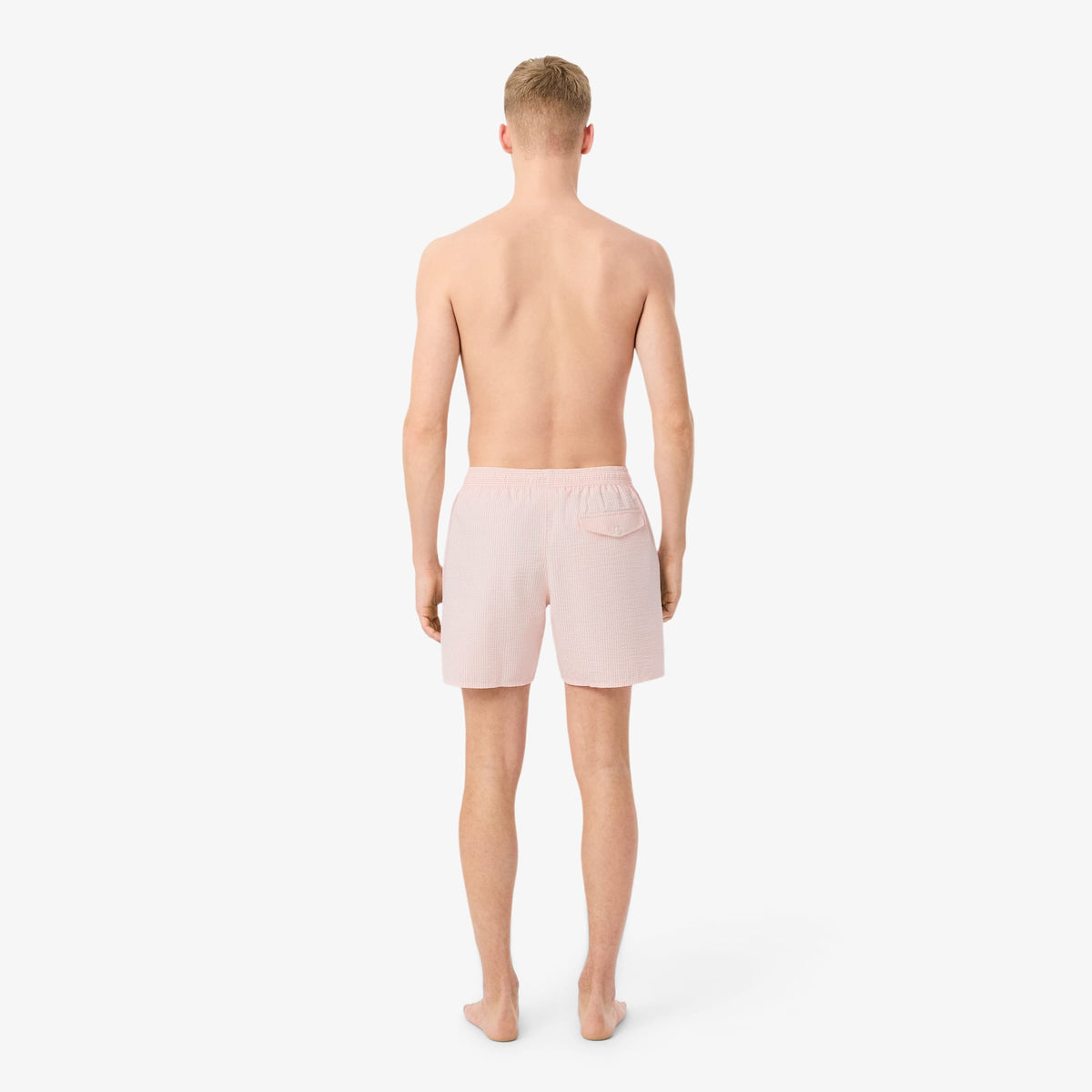 Lacoste Çizgili Erkek Pembe Deniz Şortu