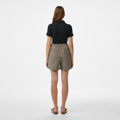 Nautica Relaxed Fit Çizgili Kadın Kahverengi Şort