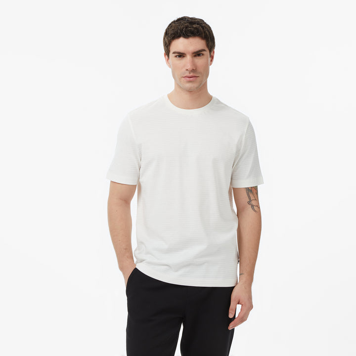 Nautica Erkek Krem Regular Fit Çizgili T-shirt