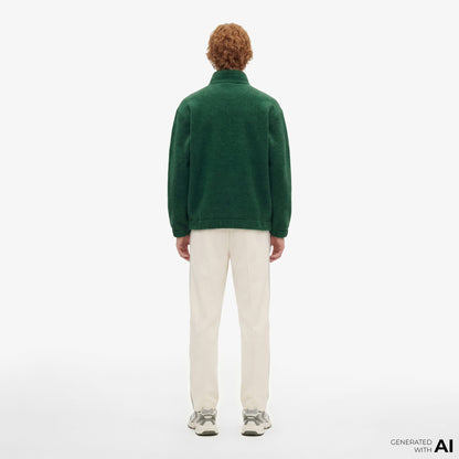 Lacoste Erkek Loose Fit Yarım Fermuarlı Yeşil Sweatshirt