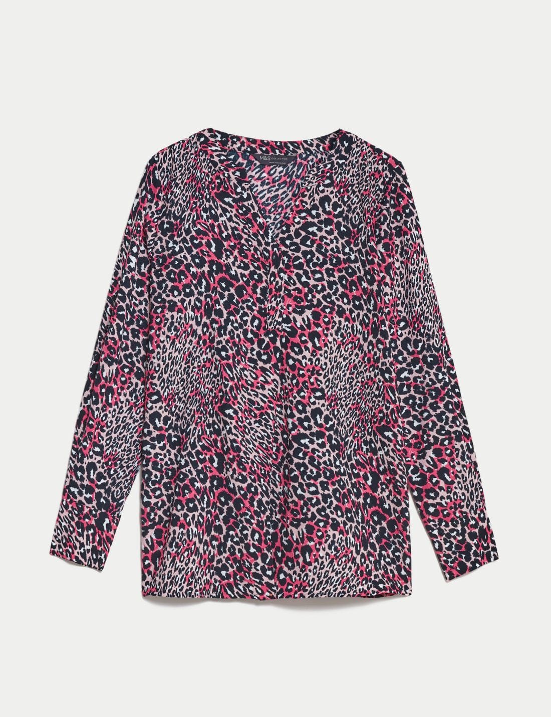 Desenli V Yaka Popover Bluz