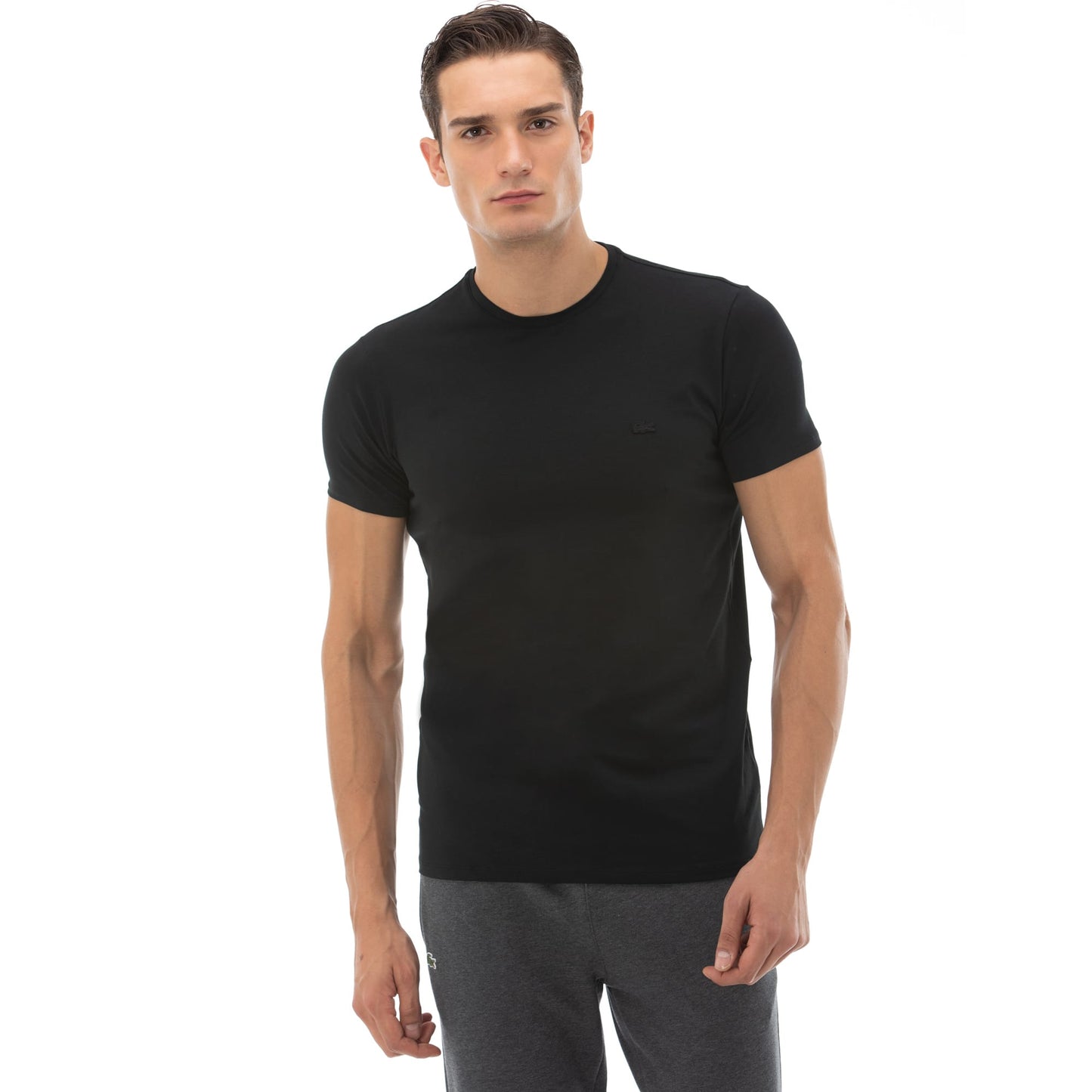 Lacoste Erkek Slim Fit Bisiklet Yaka Siyah T-shirt