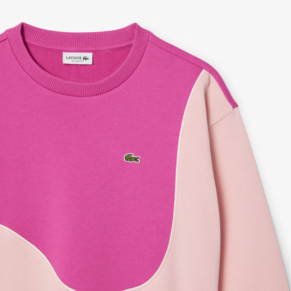 Lacoste Renk Bloklu Çocuk Pembe Sweatshirt