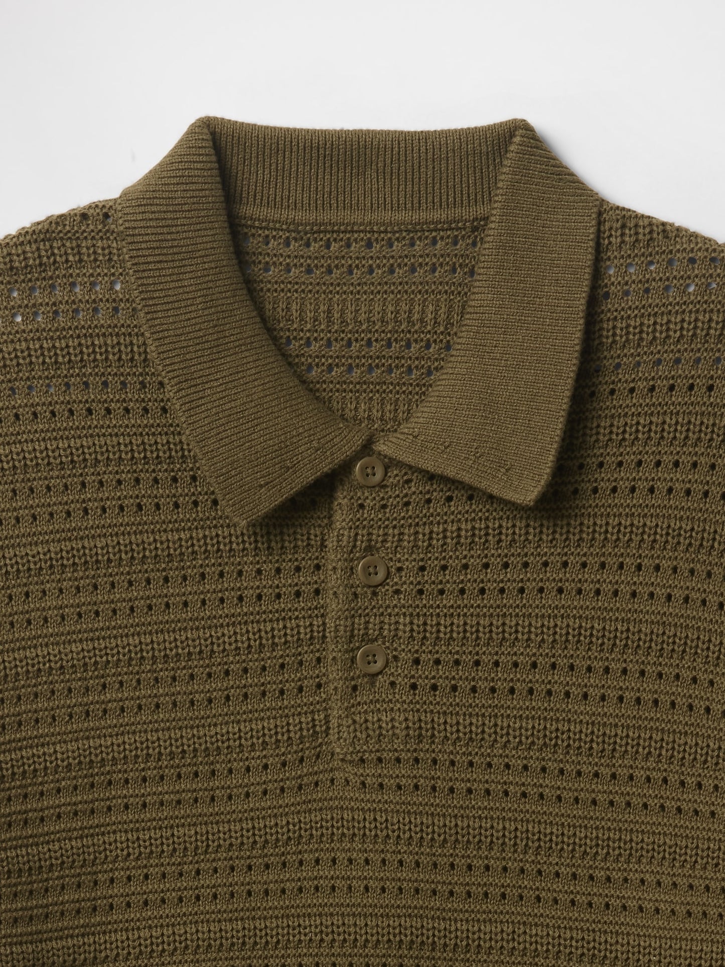 Haki Örgü Polo T-shirt
