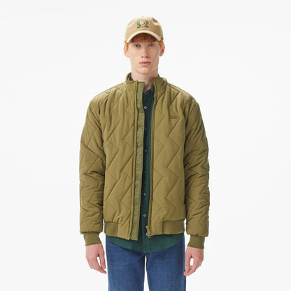 Lacoste Erkek Dik Yaka Kapitone Yeşil Mont