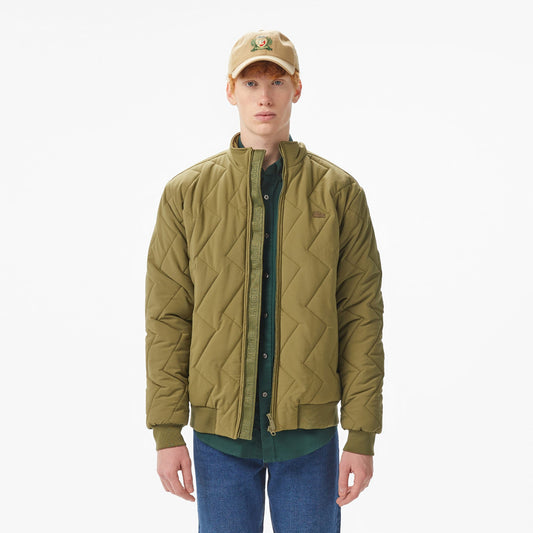 Lacoste Erkek Dik Yaka Kapitone Yeşil Mont