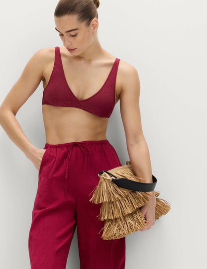 Parlak V-yaka Bikini Üstü