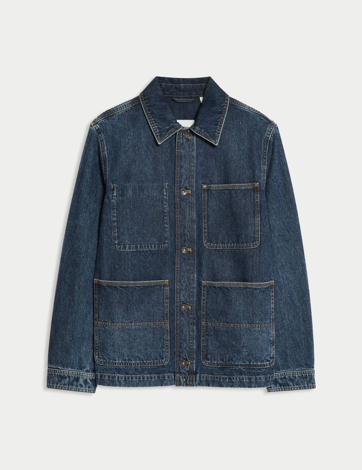 Saf Pamuklu Klasik Denim Ceket