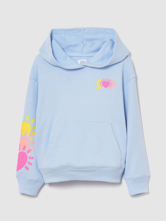Açık Mavi Relaxed Gap Logo Fransız Havlu Kumaş Sweatshirt