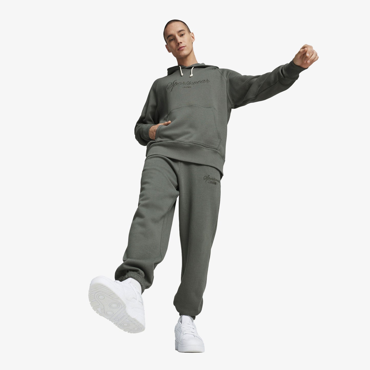 Puma Classics+ Erkek Gri Hoodie
