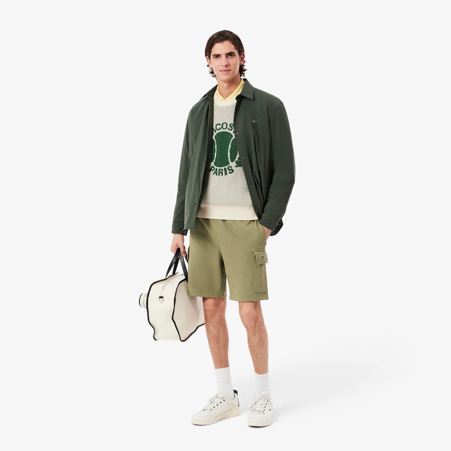 Lacoste Cotton Fleece Cargo Erkek Haki Şort