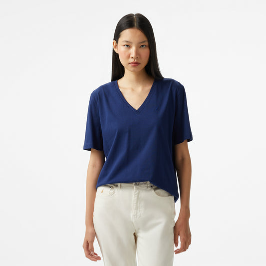 Nautica Kadın Lacivert Regular Fit T-shirt