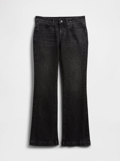 Siyah Low Rise Boot Jean Pantolon
