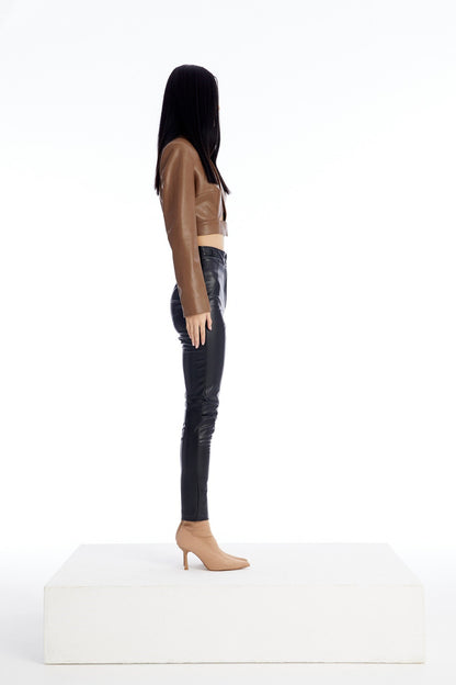 Cut-out Detaylı Camel Crop Ceket