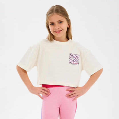 Skechers Graphic Cropped Çocuk Bej T-shirt