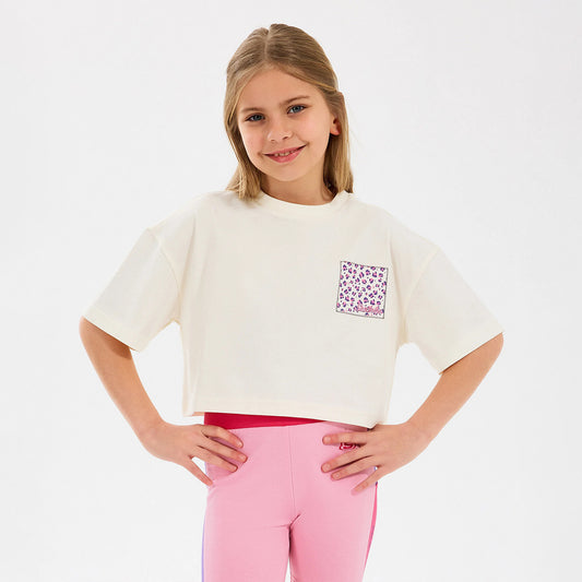 Skechers Graphic Cropped Çocuk Bej T-shirt
