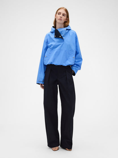 Lacivert Gap × Victoria Beckham High Rise Pileli Arc Pantolon