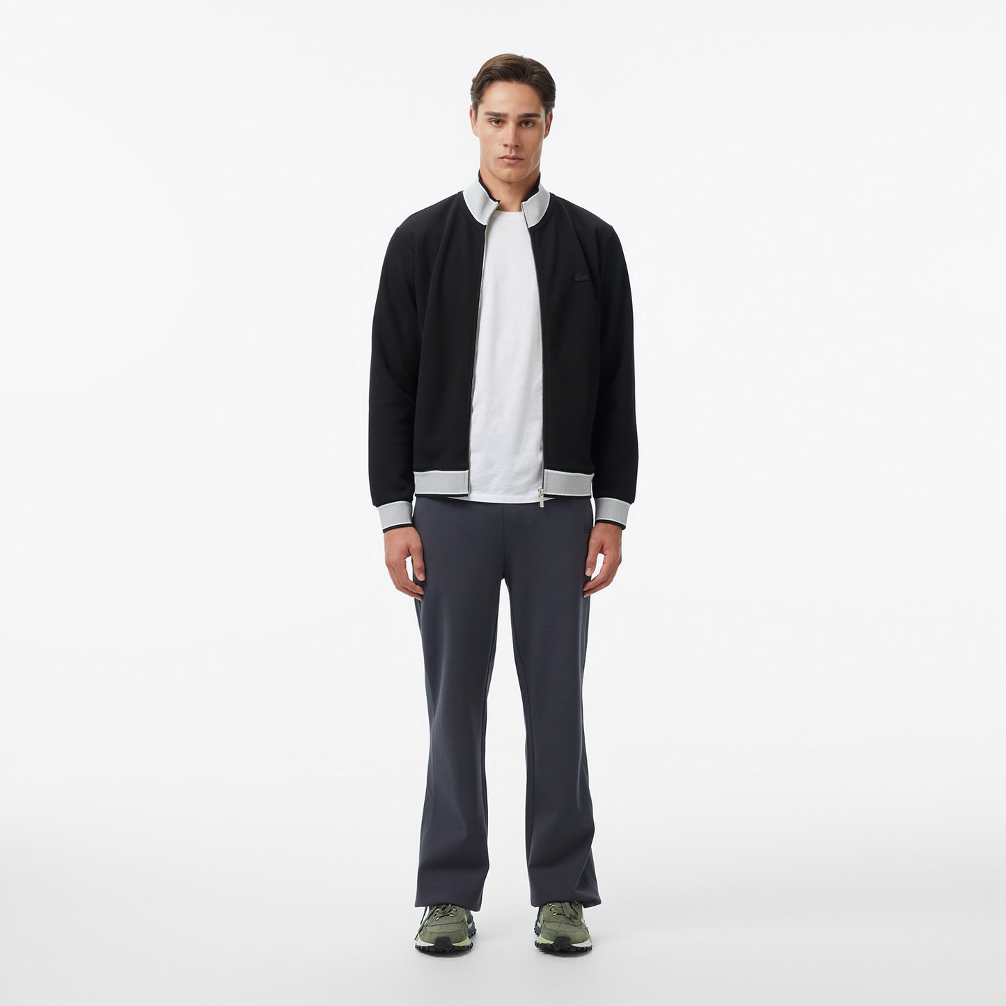 Lacoste Erkek Regular Fit Fermuarlı Renk Bloklu Siyah Sweatshirt