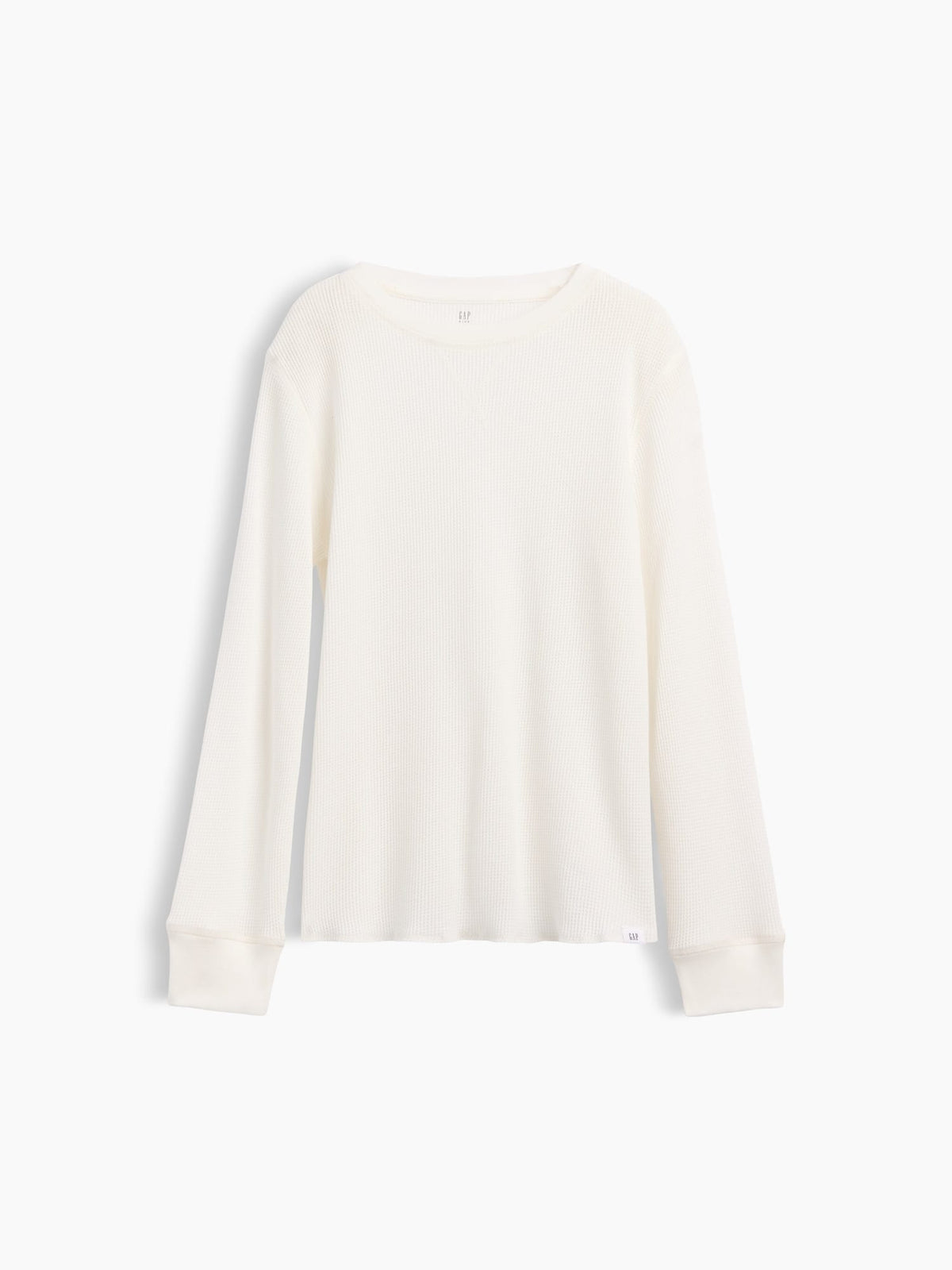 Beyaz Waffle-knit Bisiklet Yaka T-shirt
