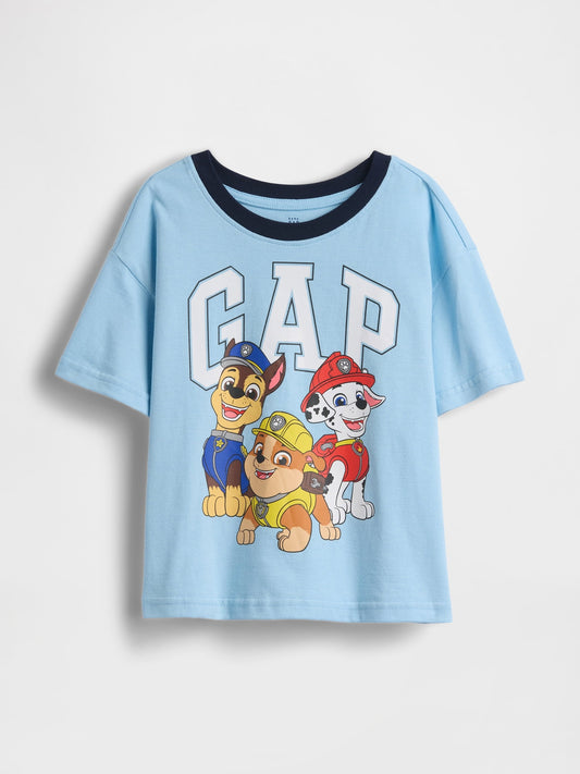 Açık Mavi Oversized Grafik Logo T-shirt