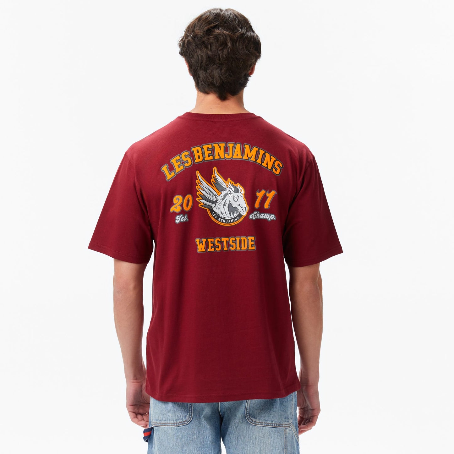 Les Benjamins Erkek Bordo T-shirt