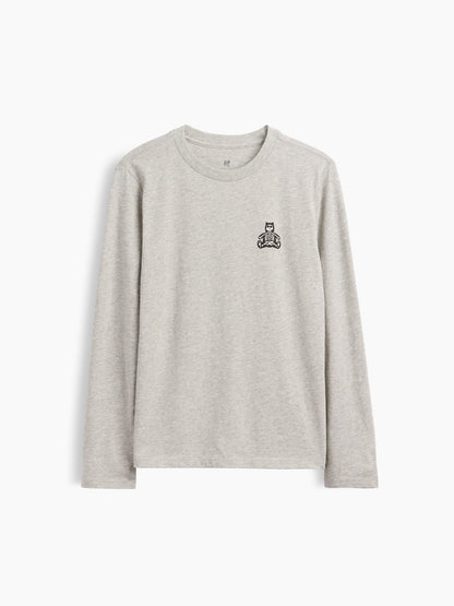 Gri Grafik Baskılı T-shirt