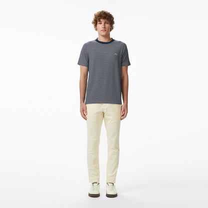Lacoste Erkek Regular Fit Bisiklet Yaka Çizgili Lacivert T-shirt