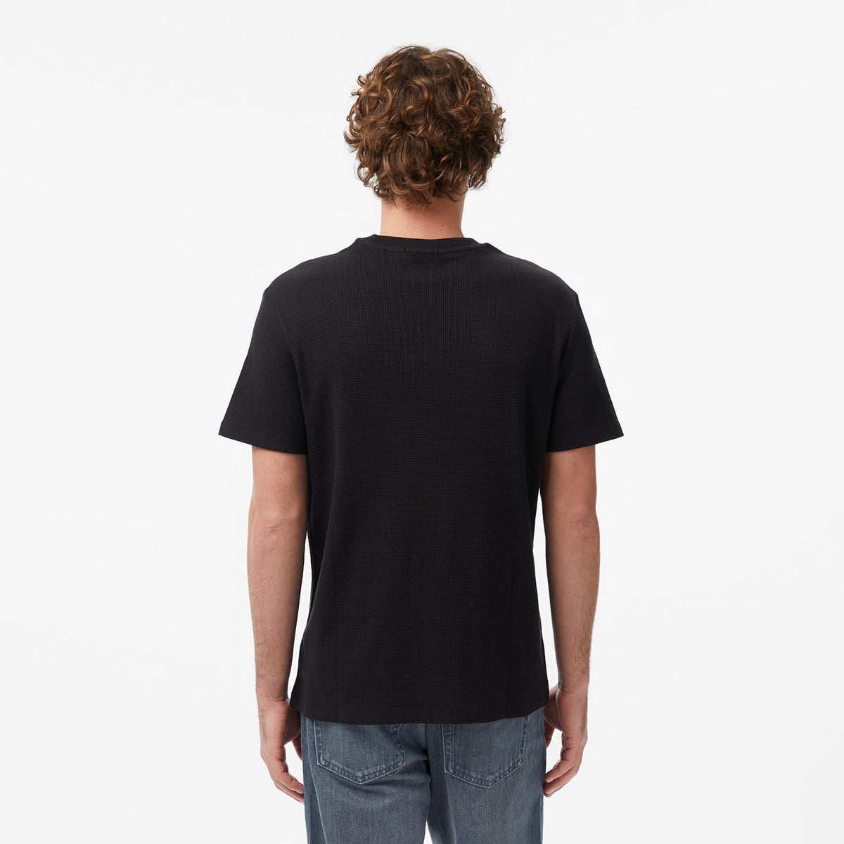 Calvin Klein Waffle Badge Crewnk Erkek Siyah T-shirt
