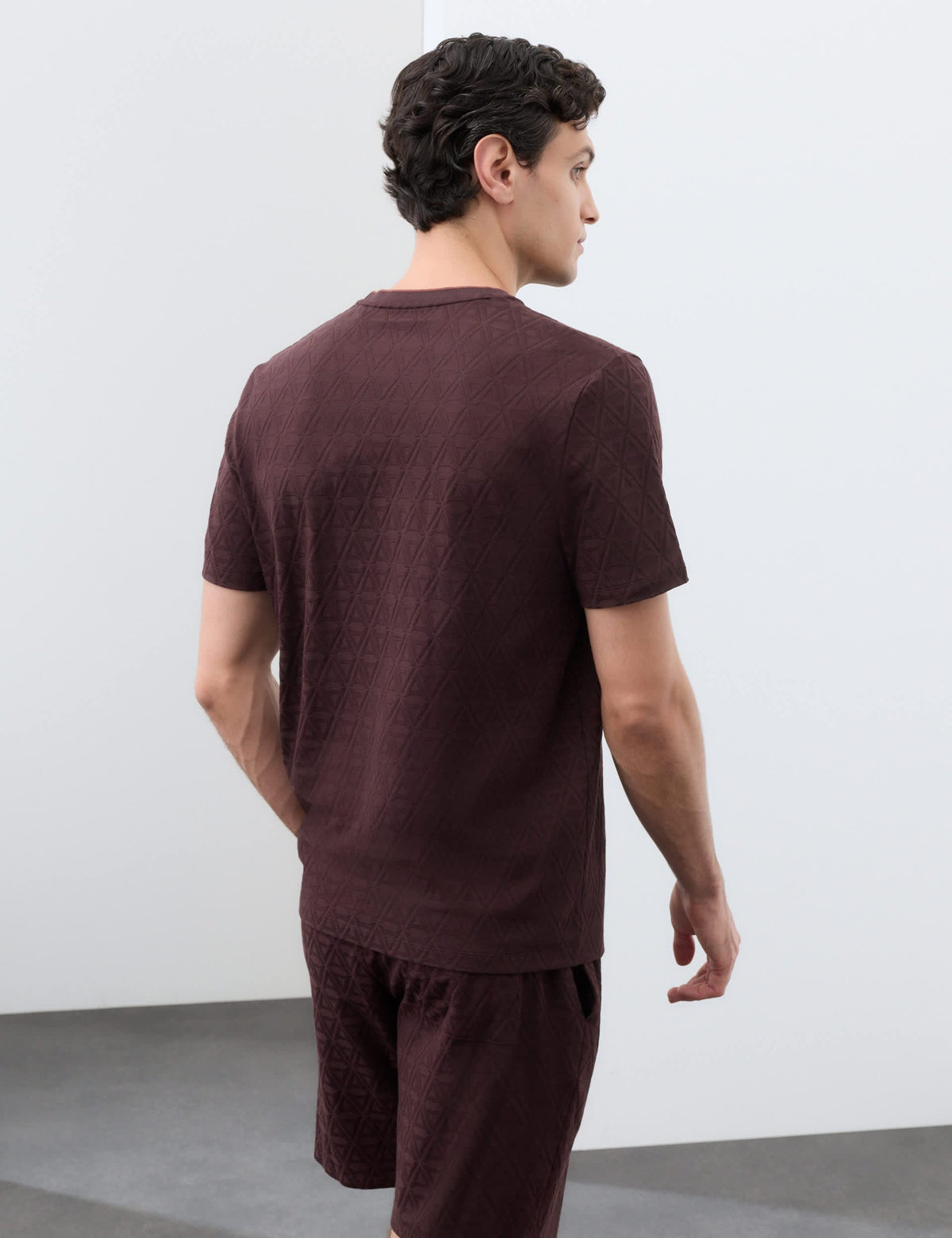 Pamuklu Jakar Desenli Pijama Üstü