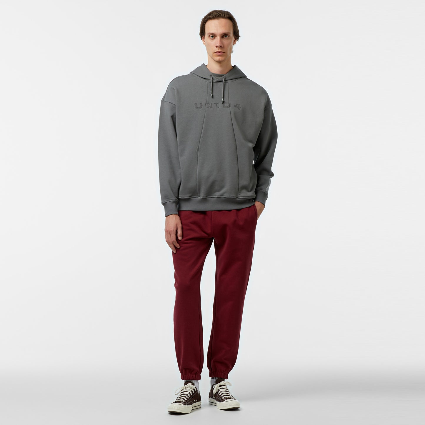 United4 Pieces Erkek Gri Hoodie