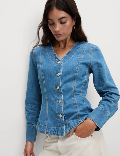 %100 Pamuk Denim Ceket